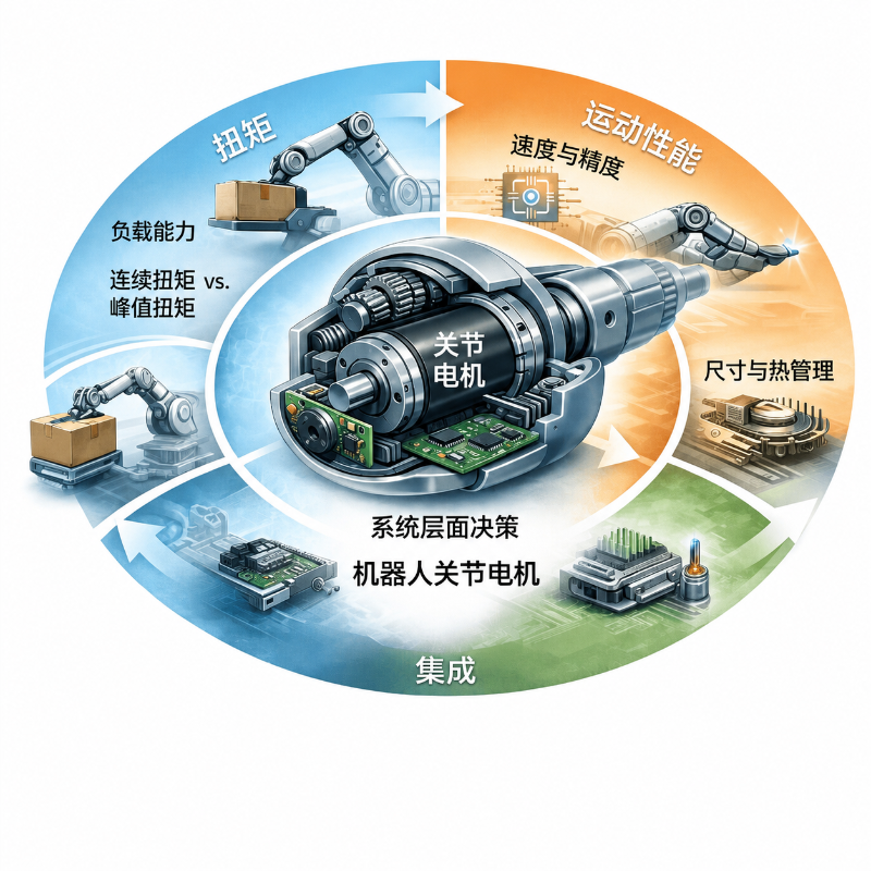 机器人关节电机选型维度脱敏示意图